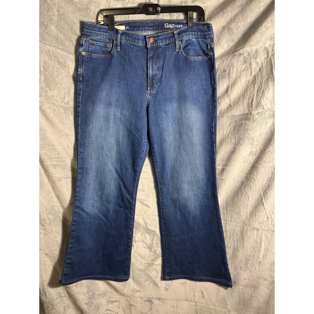 Gap 1969 Authentic Flare Jeans Women Blue Denim Size 33R